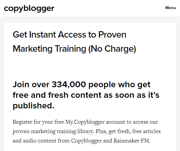 Content Marketing Newsletter - Copyblogger
